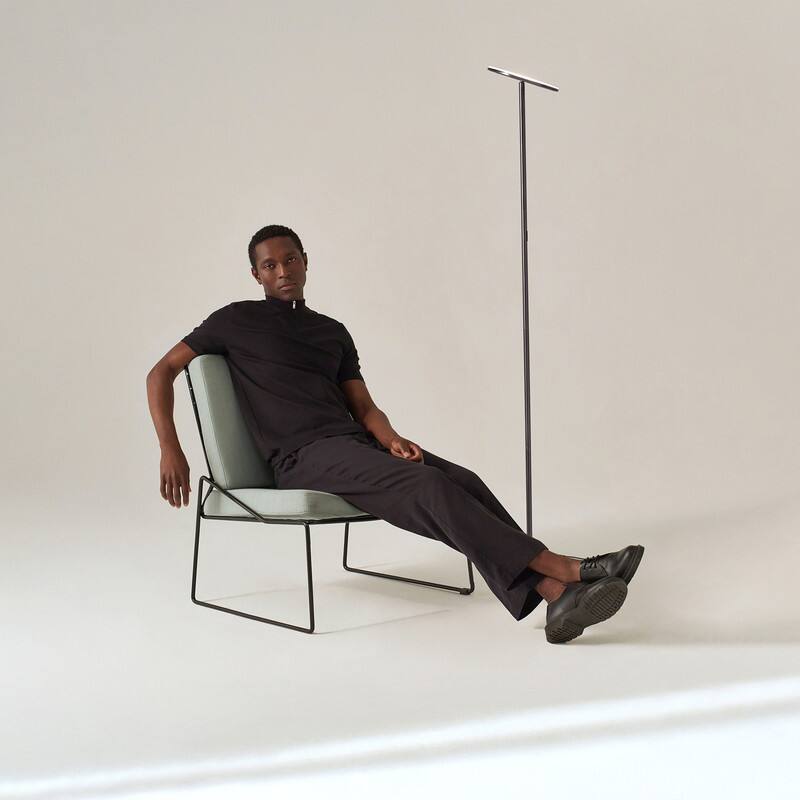 Alt View 5. Brightech - Sky Flux LED Modern Industrial Torchère Dimmable Super Bright Floor Lamp with Built-in Adjustable Head Tilt - Brushed Satin Nickel.