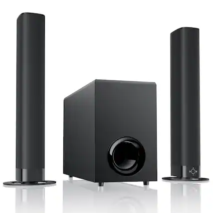Front. COWIN - 120W Sound Bar with Subwoofer 5.0 Bluetooth Soundbar for Smart TV 2 in 1 Detachable TV Sound Bar - black.