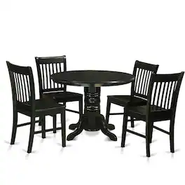 East West Furniture - 3 Pc Table and Chairs set for 2-Table and 2 dinette Chairs - Black