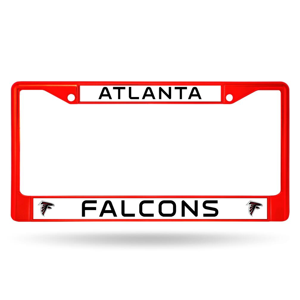 Atlanta Football Falcons Chrome Metal (Red Painted) License Plate Frame