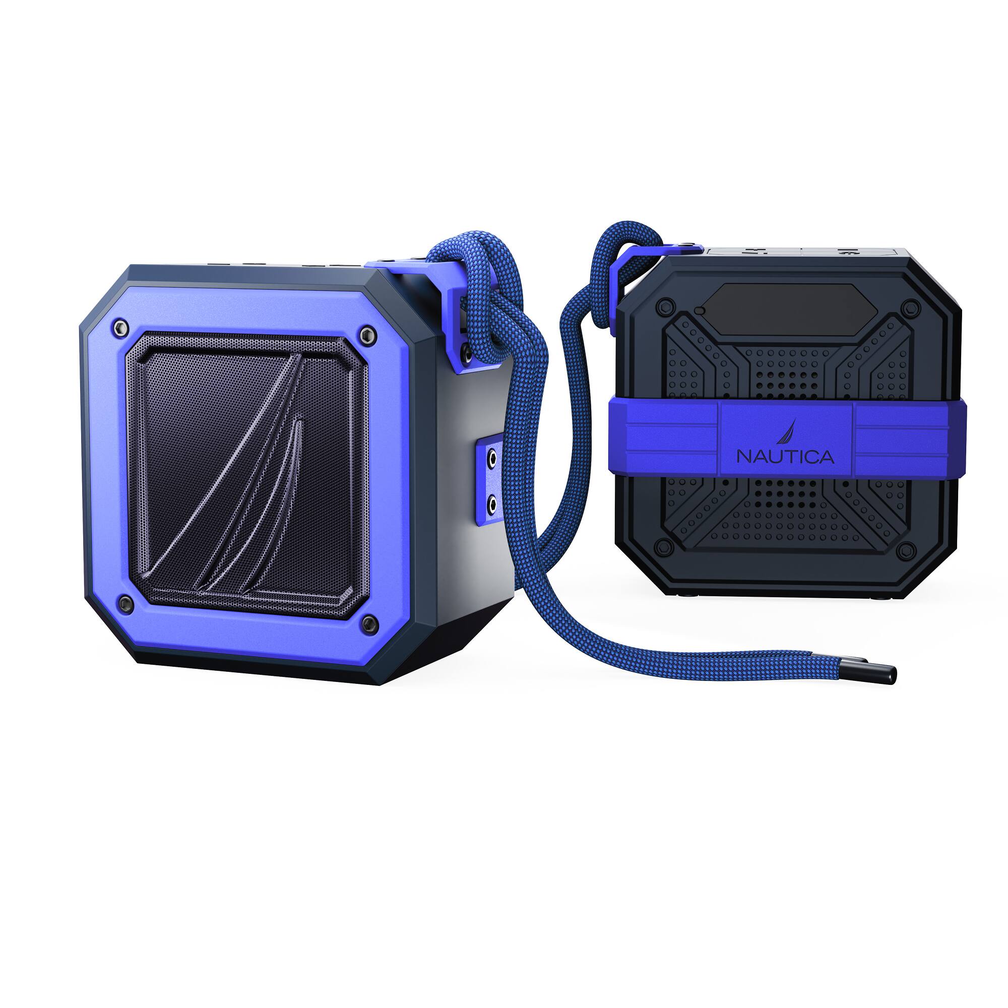 Angle. Nautica - Nautica S100 Bluetooth Portable Speaker, Waterproof Wireless Speaker, Loud Sound, Clear Audio, 15-Hour Playtime - Navy-Blue.