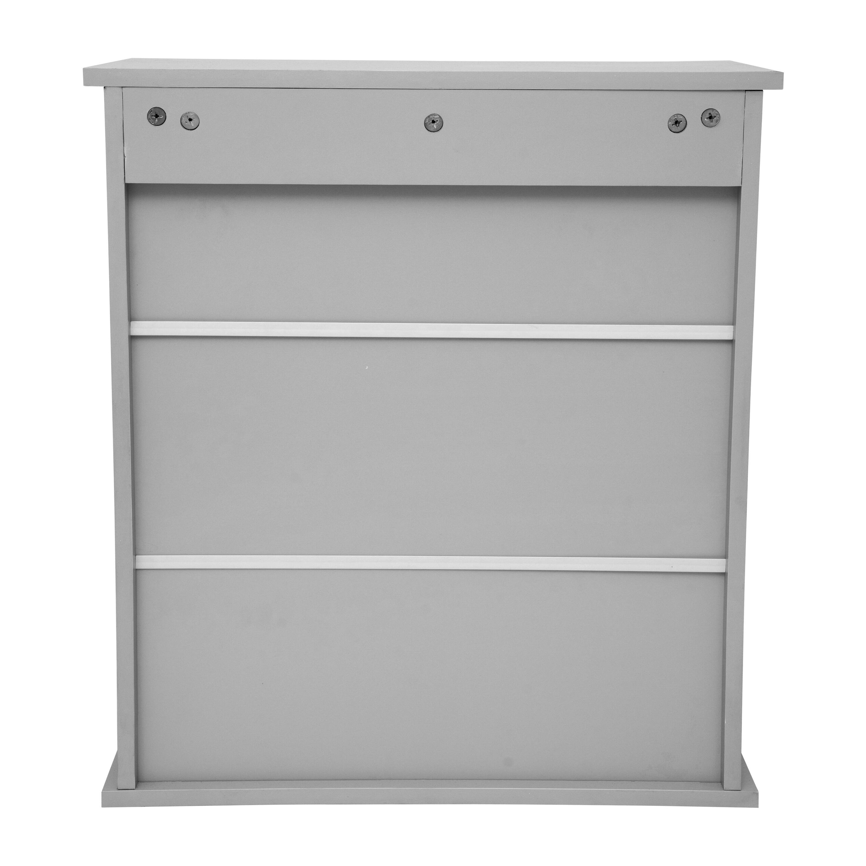Alt View 6. Emma + Oliver - Modern Bathroom Wall Mount Medicine Cabinet with Magnetic Close Doors - Gray.
