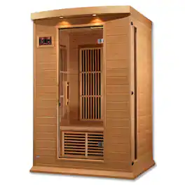 Dynamic Saunas - Toulouse 2 Person Infrared Sauna w/Speakers, Canadian Hemlock - Natural Finish
