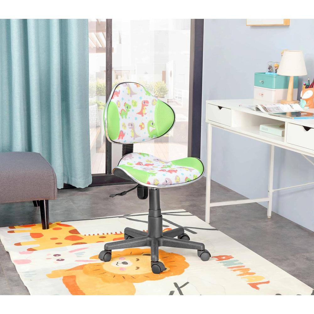 Alt View 1. JJS - Home Office Low Back Computer Executive Chair - Green Dinosaur.