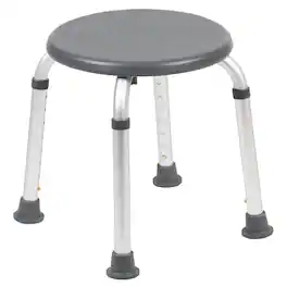 Emma + Oliver - Tool-Free 300 Lb. Capacity, Adjustable Bath & Shower Stool - Gray