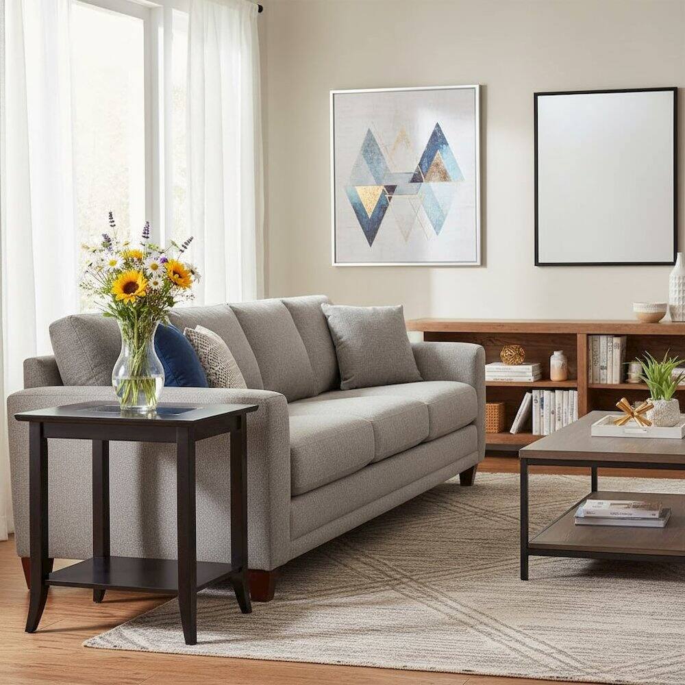 Alt View 1. FurniFact - Rectangular End Table - Espresso.