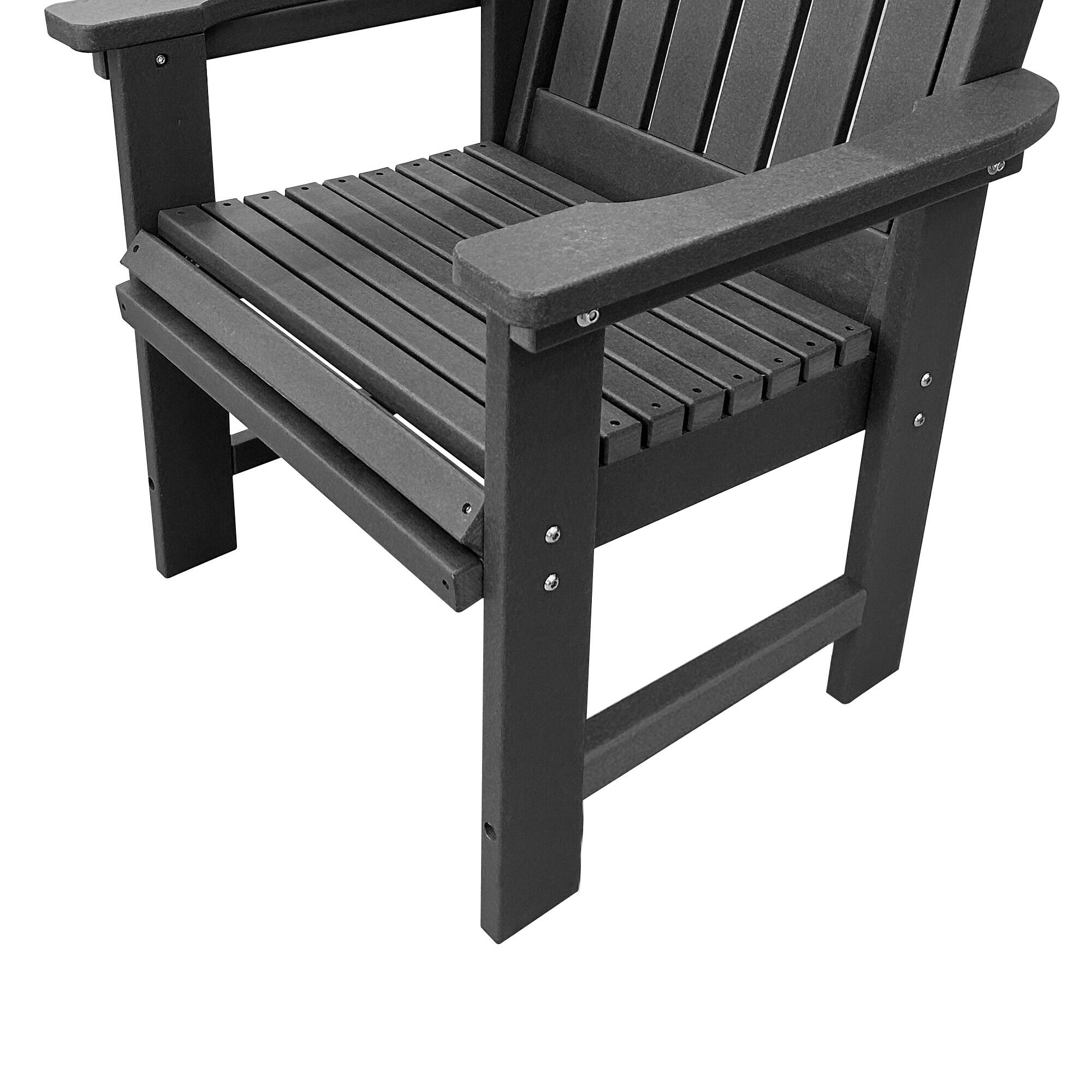 Alt View 7. Fortune Candy - HDPE Patio Dining Chair with 18/8 Stainless Steel Hardware,Heavy-Duty Outdoor Seating,600-Lb Capacity for Garden & Yard - Gray.