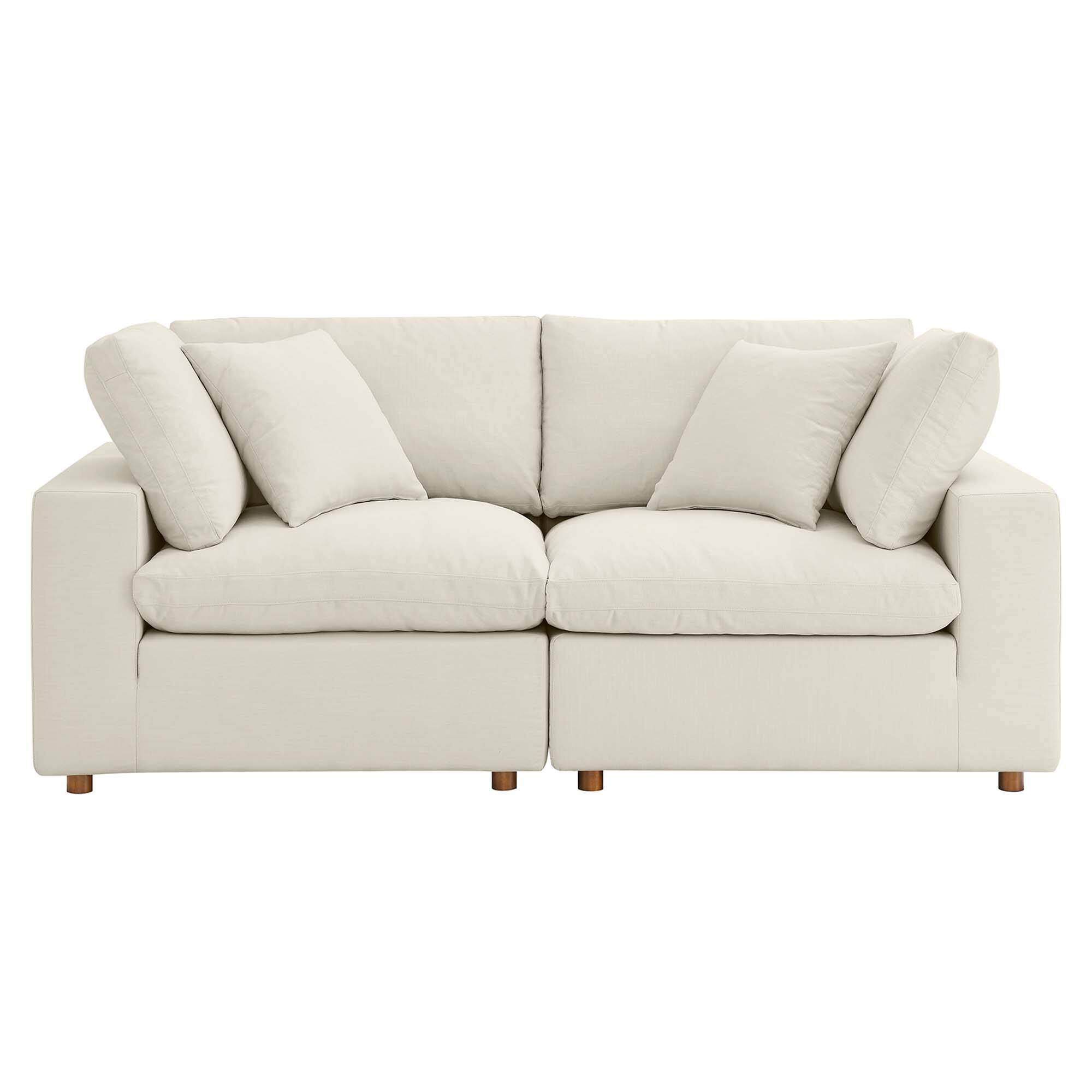 Alt View 6. Modway - Commix 2 Piece Down Filled Overstuffed Sectional Sofa Set by Modway - Light Beige.