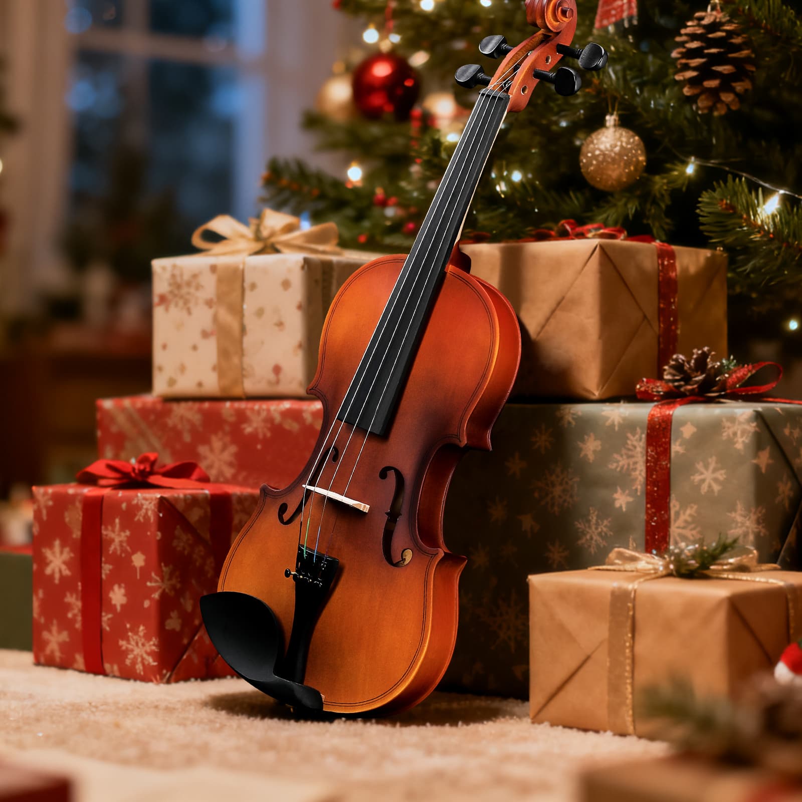 Winado - 3/4 Violin, Full Size Acoustic Fiddle,Beginner Kit with Hard Case, Bow, Rosin, Shoulder Rest, Bridge, Extra Strings