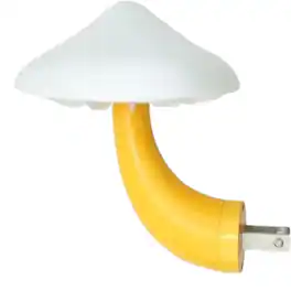 Stock Preferred - 2× Mushroom LED Night Lights – 7-Color Romantic Sensor Plug-in Wall Lamps - White