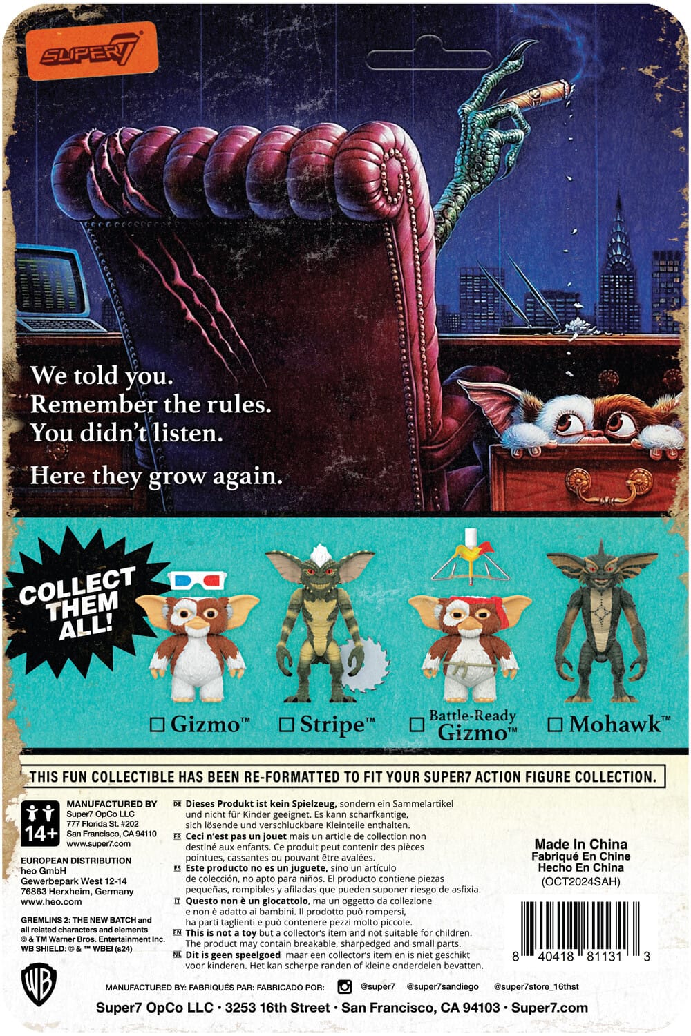 Super7 Gremlins 2: The New Batch ReAction Wv2 Mohawk COLLECTIBLES
