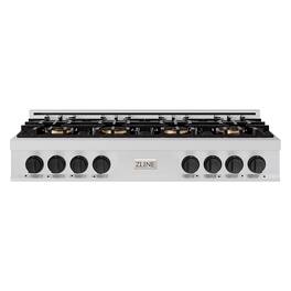 ZLINE - Autograph 48 in. Classic Rangetop with 8 DuoPro Burners and Black Accents (PCRTZ-48-MB) - Stainless Steel