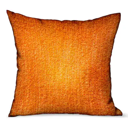 Front. Plutus Brands - Bittersweet Ember Solid Luxury Outdoor Indoor Throw Pillow Double sided 16" x 16" - Orange.