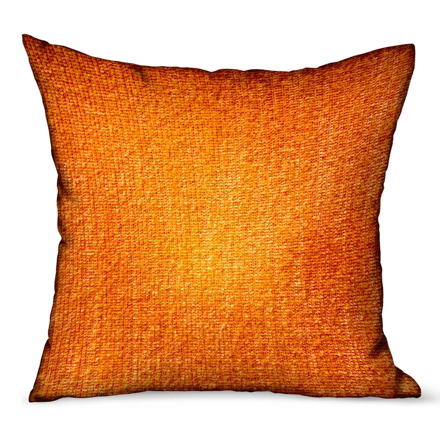 Front. Plutus Brands - Bittersweet Ember Solid Luxury Outdoor Indoor Throw Pillow Double sided 22" x 22" - Orange.