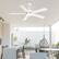 Alt View 1. Breezary - 52" Modern Indoor Ceiling Fan with LED Light, 5 Reversible Plywood Blades, 6-Speed DC Motor, Remote, Timer, 5" Downrod - White.