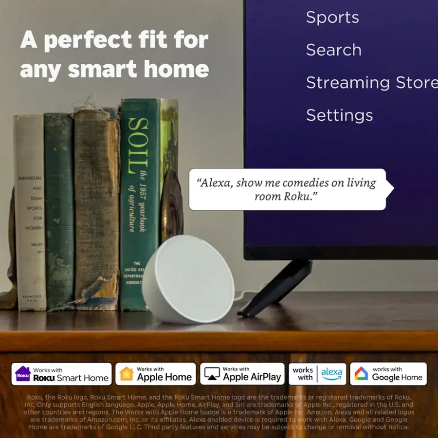Sports: A perfect fit for any smart home. Streaming Store Settings: "Alexa, show me comedies on living room Roku."