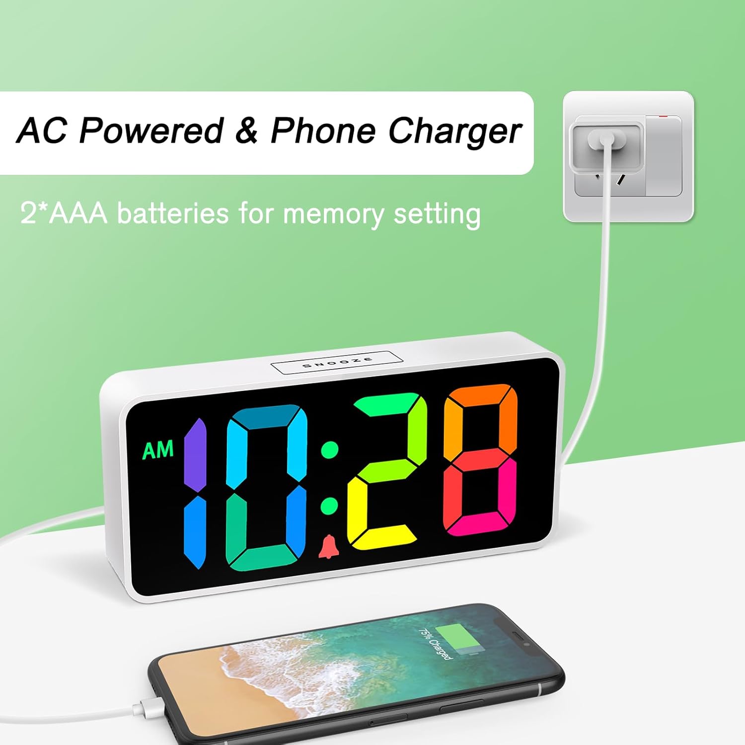 AC Powered & Phone Charger  
2*AAA batteries for memory setting  
BROOKS AM 10:28