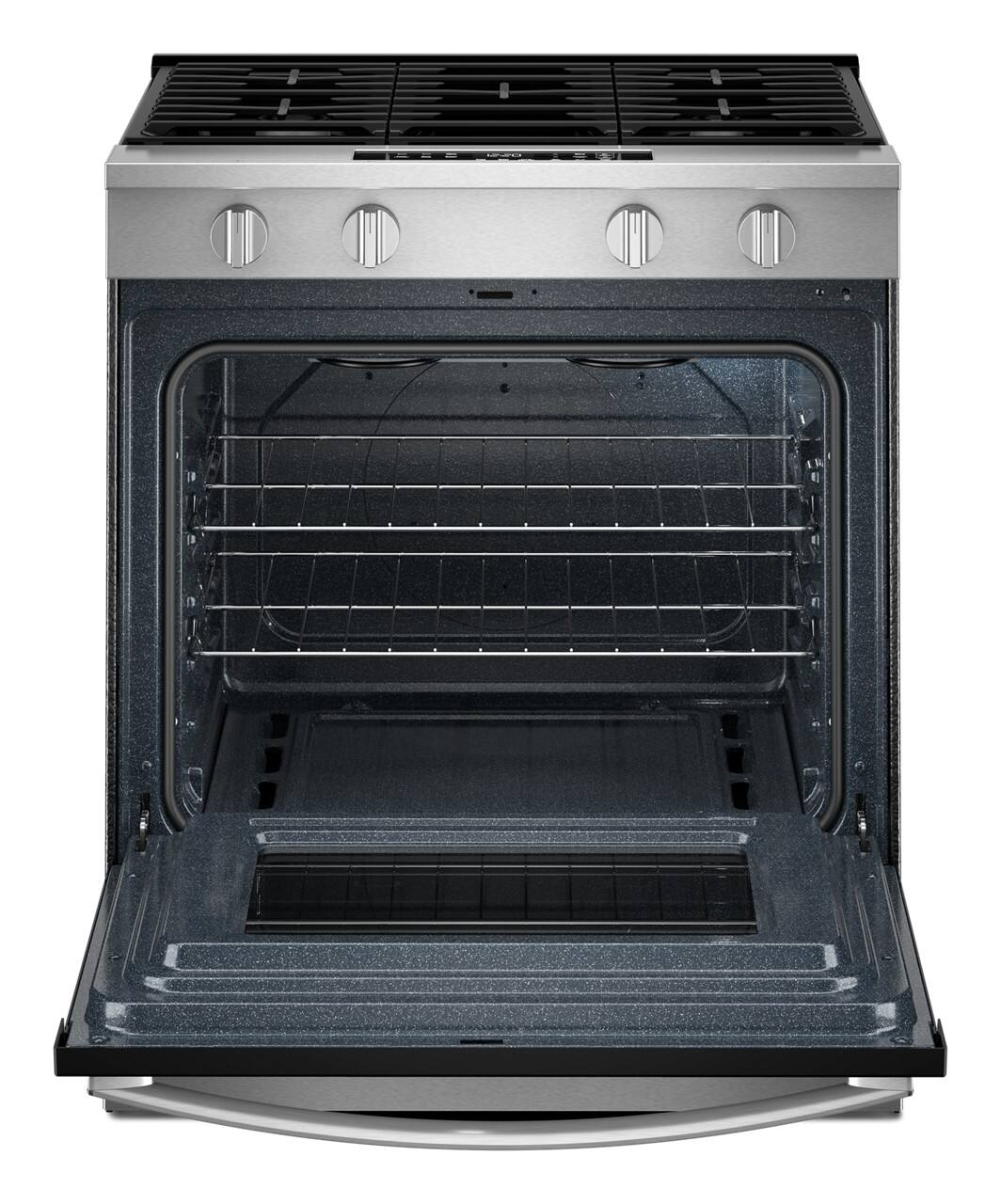 Alt View 10. Whirlpool - 5.0 Cu. Ft. Freestanding Slide-In Gas Range with No Preheat and Slow Cook Modes - Stainless Steel.