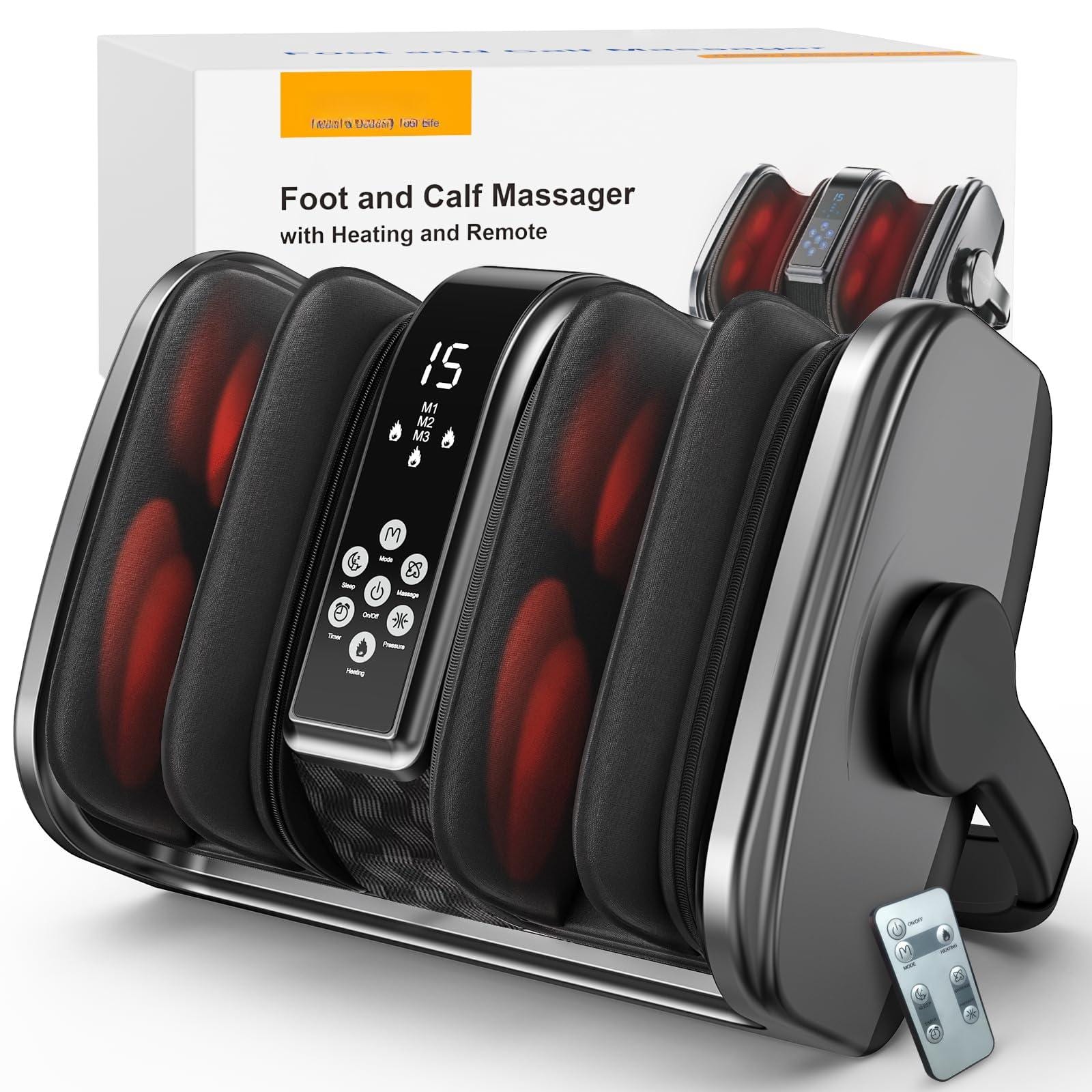 Live At Space - Shiatsu Foot Massager with Heat, Deep Kneading Rolling for Plantar Fasciitis, Fits Size 14, 5 Speeds & Timer - 642146680205