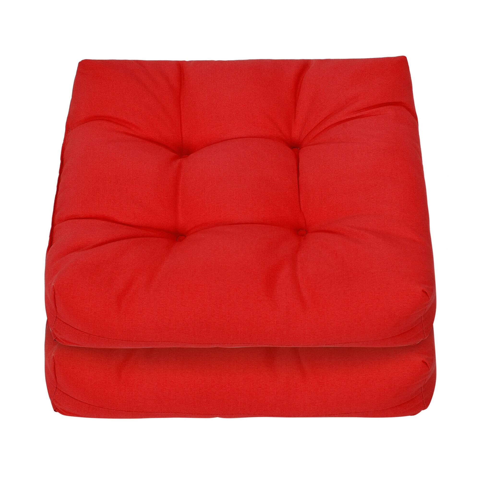 Gymax - Set of 2 Square Seat Chair Cushion Pad Waterproof Indoor Outdoor - Red