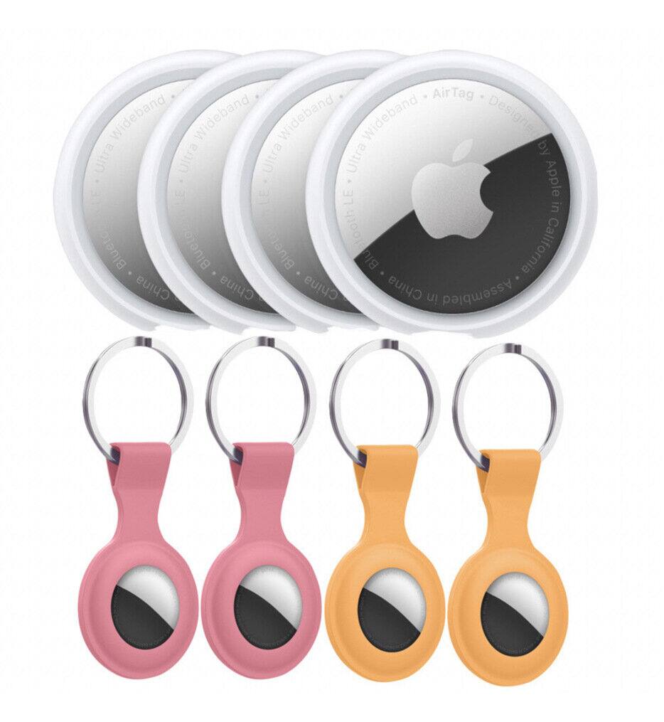 Apple - Airtag 4 Pack Key Ring Pink/Orange - Multi
