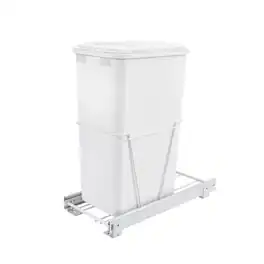 Rev-A-Shelf - Pullout 50 qt. Sliding Trash Can for Kitchen, RV-12PB-50 S - White