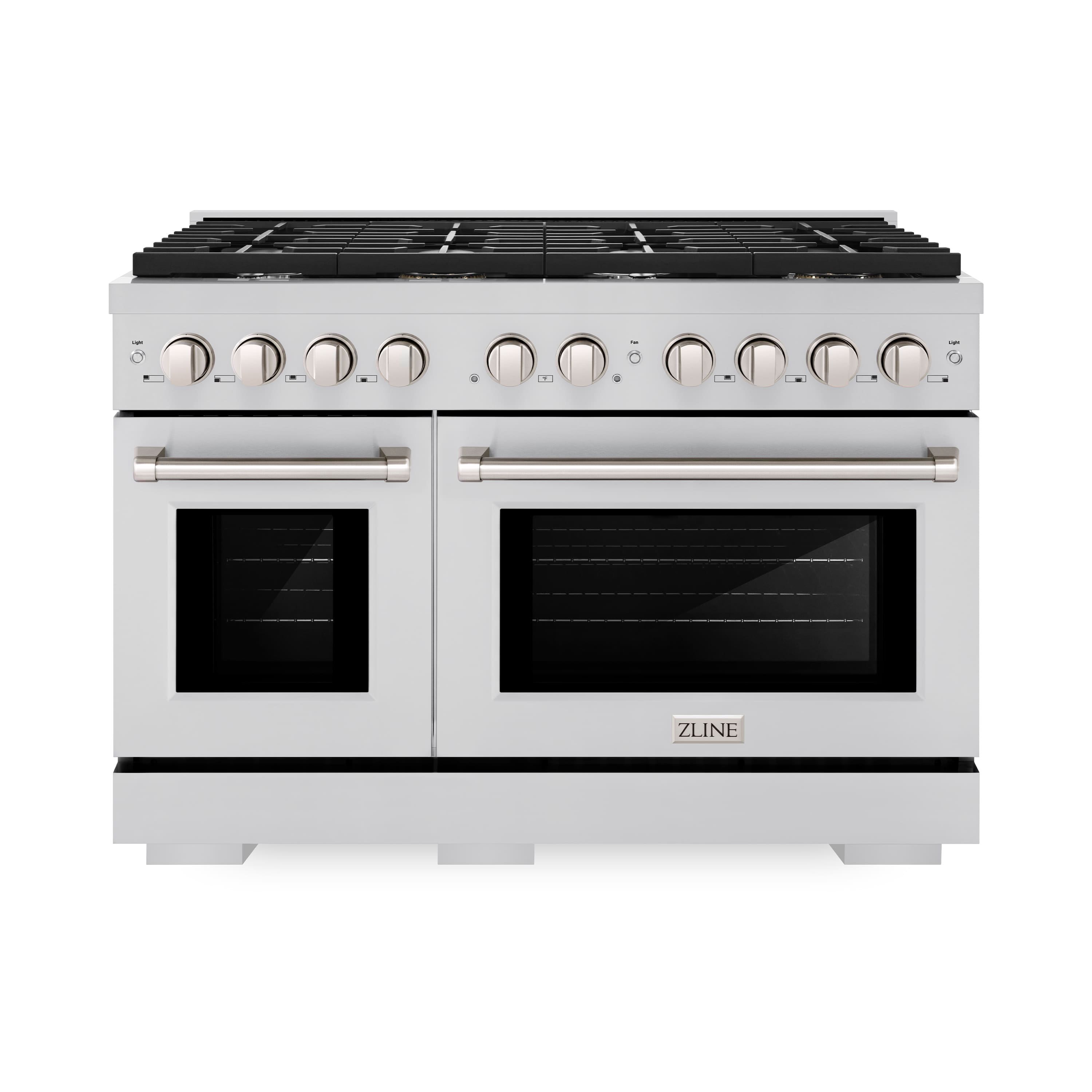 ZLINE - 48" Paramount Double Oven Dual Fuel Range with 8 Burner Gas Cooktop (SDR48) - Stainless Steel - Front_Zoom