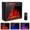Front. Gymax - Gymax 25'' Electric Fireplace Recessed 900/1350W Fireplace Heater w/ Remote Control - Black.