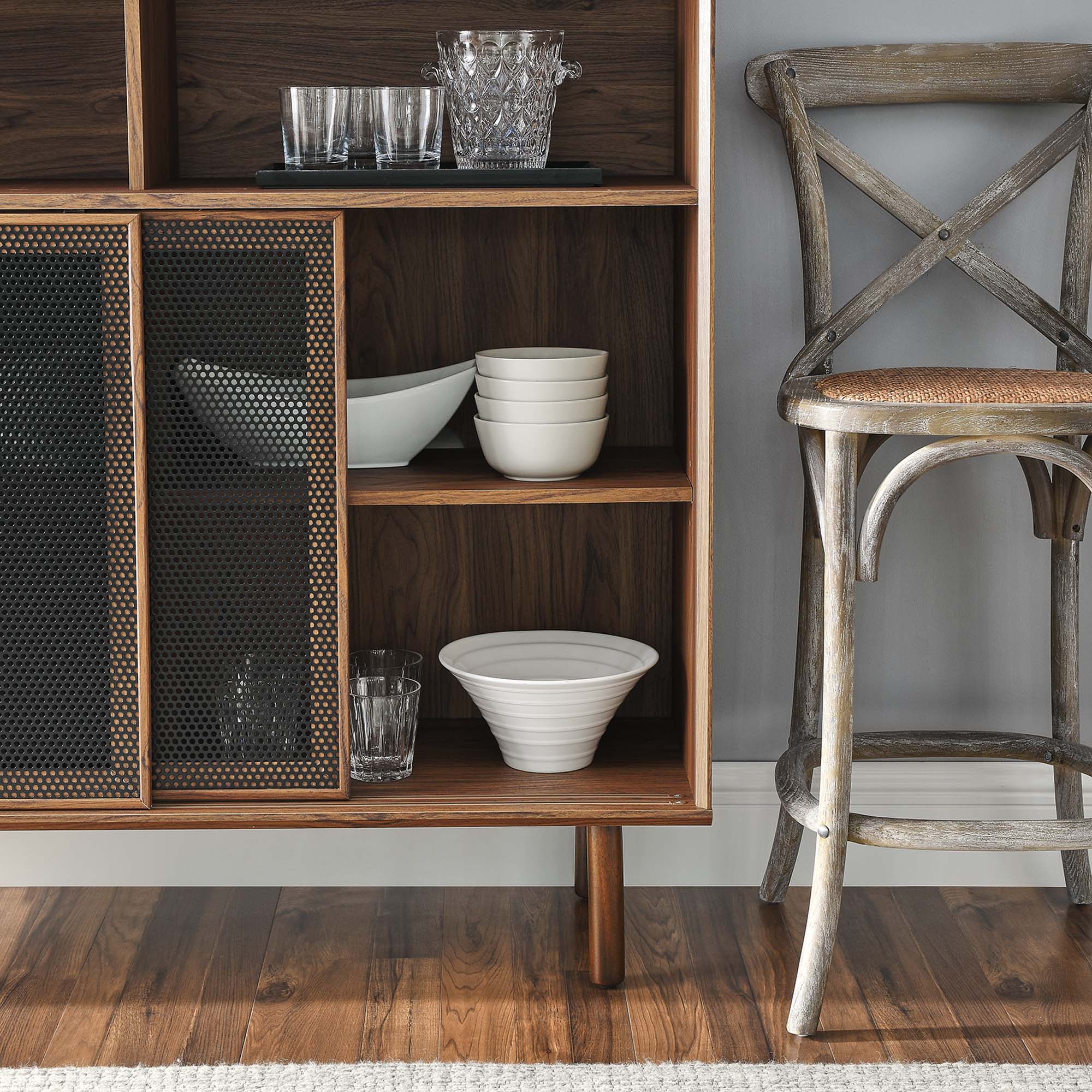 Alt View 1. Modway - Kurtis 47" Display Cabinet by Modway - Walnut.