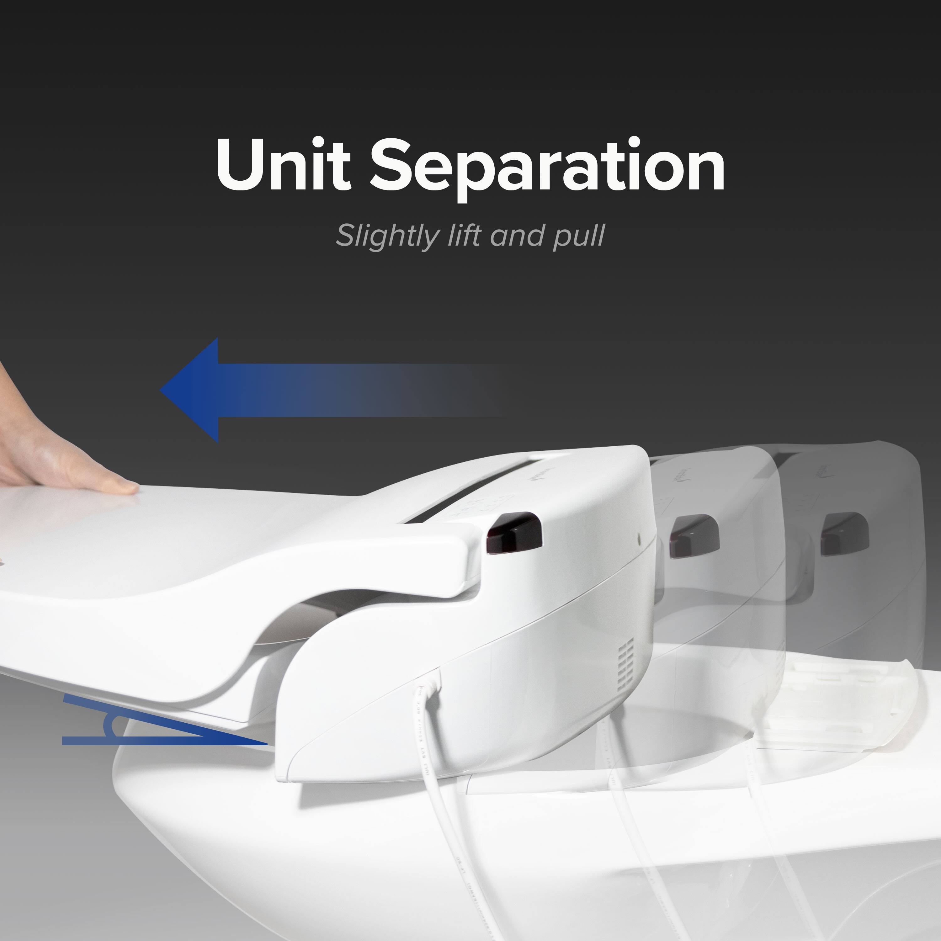 Unit Separation  
Slightly lift and pull