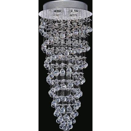 Front. CWI Lighting - Double Spiral 4 Light Flush Mount With Chrome Finish - Chrome.