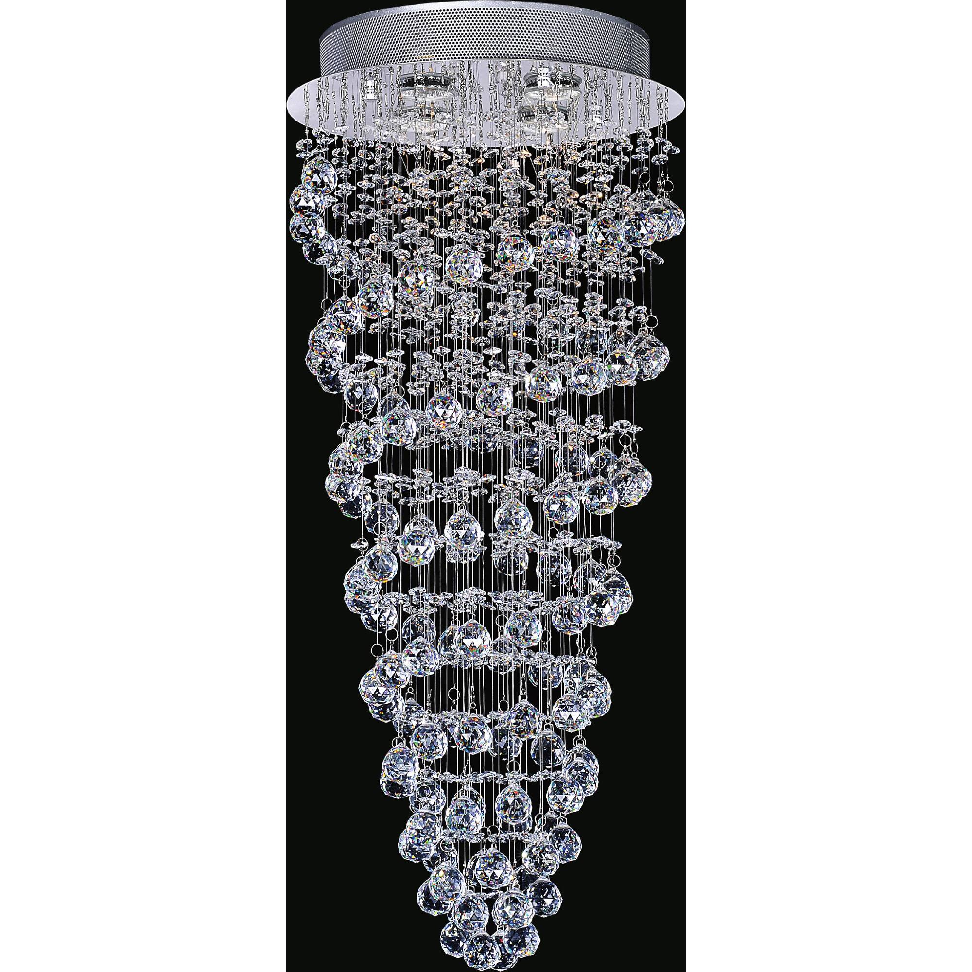 Front. CWI Lighting - Double Spiral 4 Light Flush Mount With Chrome Finish - Chrome.