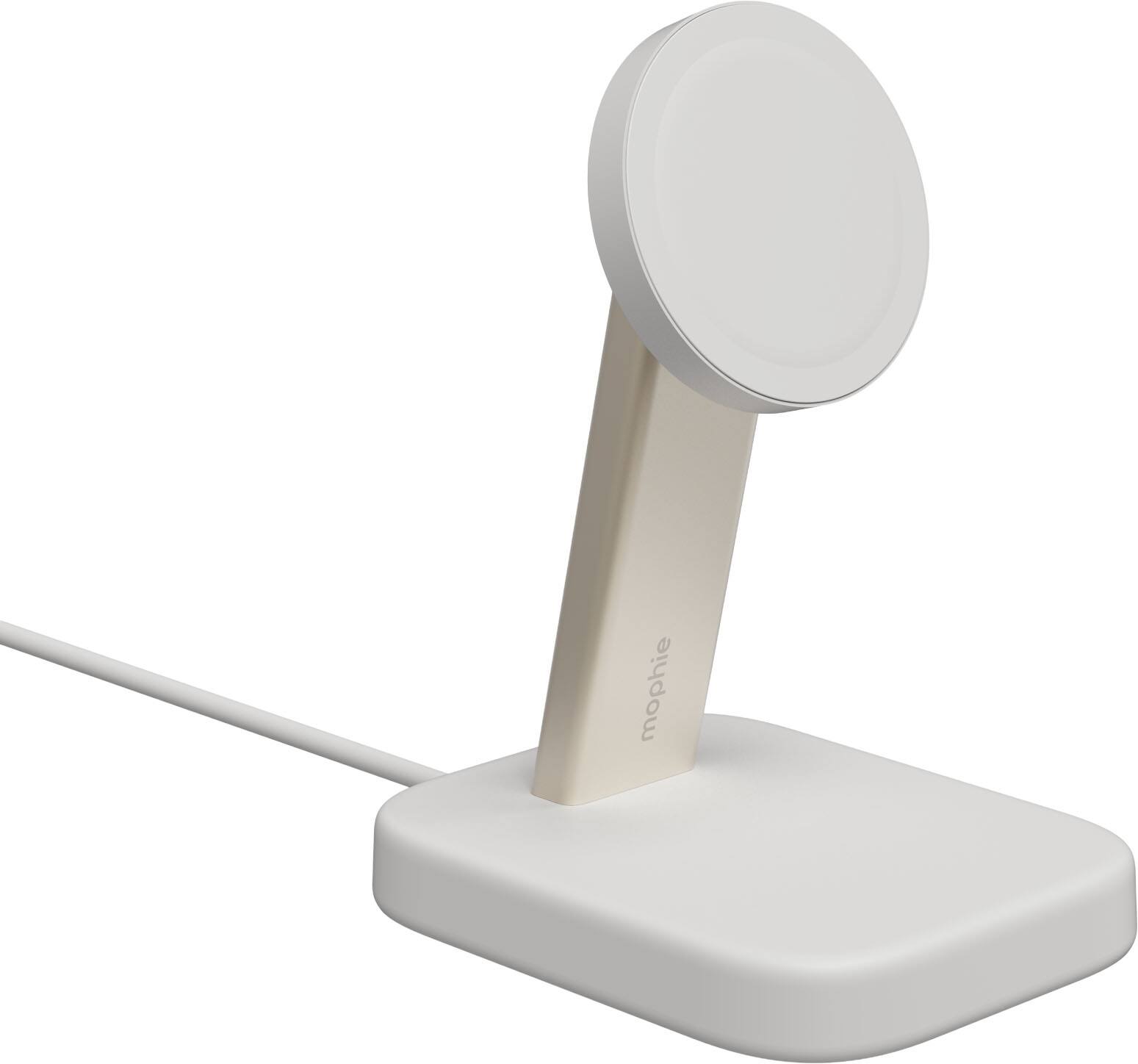 Angle. mophie - Qi2 Charging stand white - White.