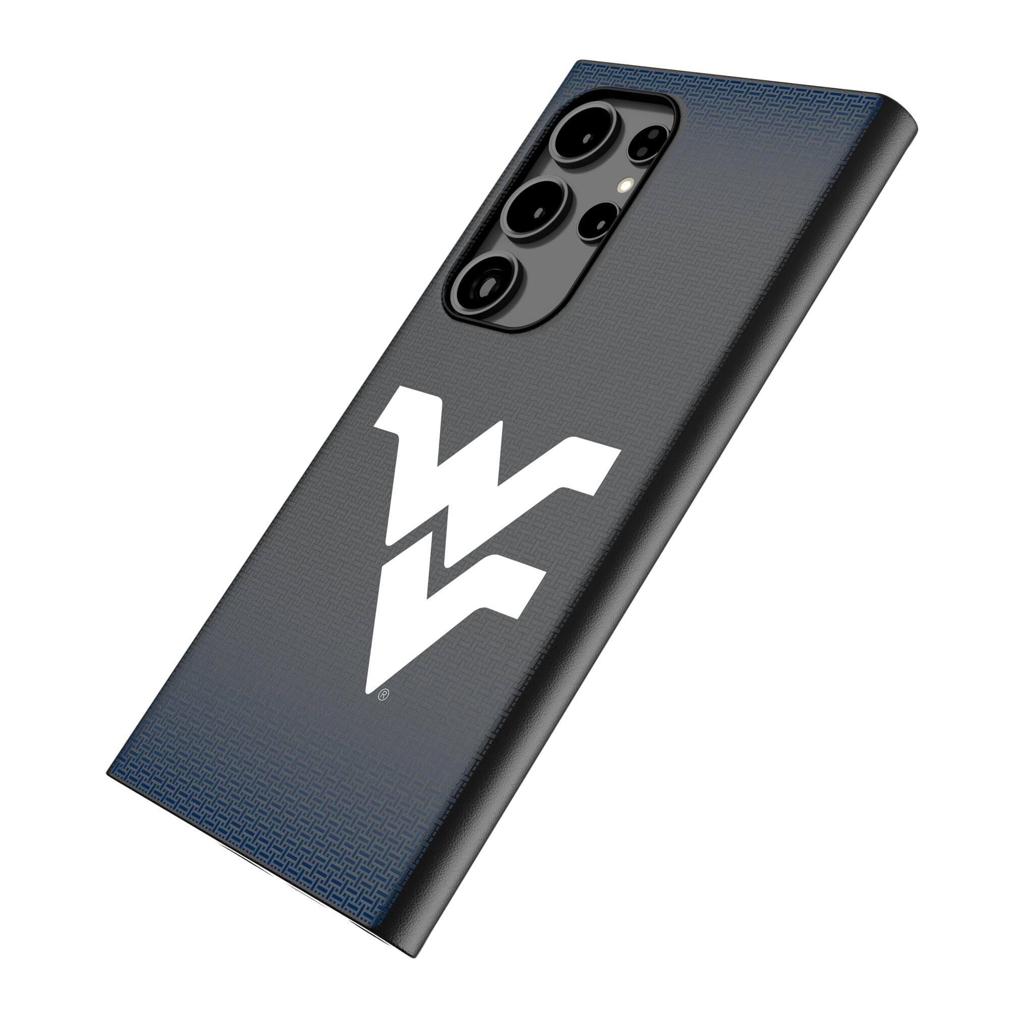 Alt View 1. Keyscaper - West Virginia Mountaineers Linen Galaxy Magnetic Bump Case - S24 - Black.