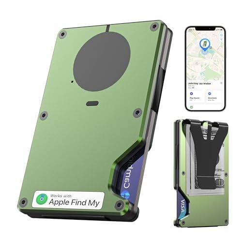 Vulpecula Spade - Wallet With Tracker,Minimalist Wallet With Built In Airtag Chip, Rfid Blocking Credit Card Holder,Slim Wallet For - Military Green