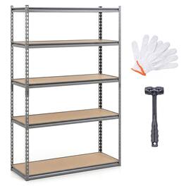 Gymax - 5-Tier Garage Shelving Unit 2200 LBS Heavy Duty Metal Storage Shelves for Pantry Gray - Gray