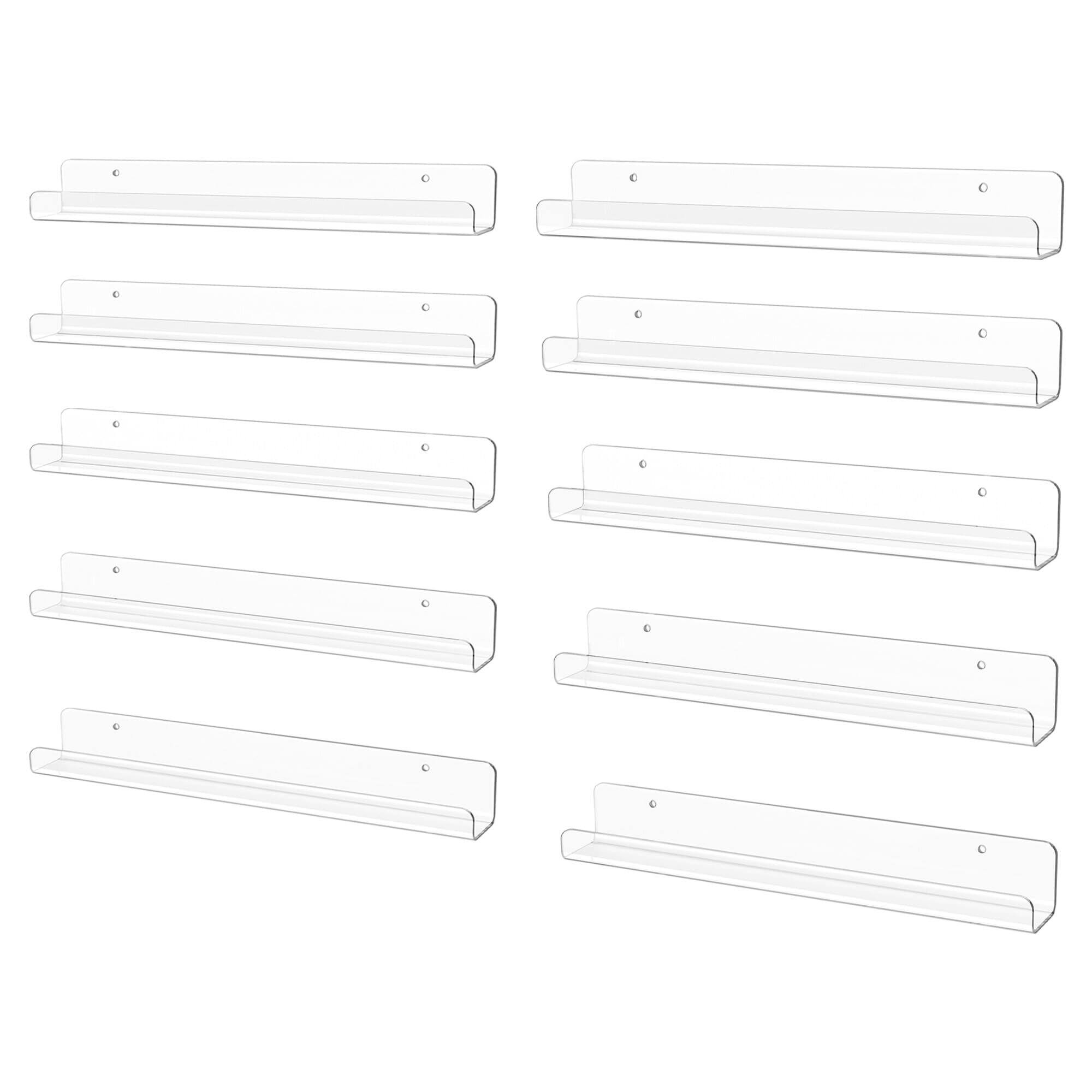 Front. Dazzed Corner - 10 Pack Clear Acrylic Shelves - Clear.