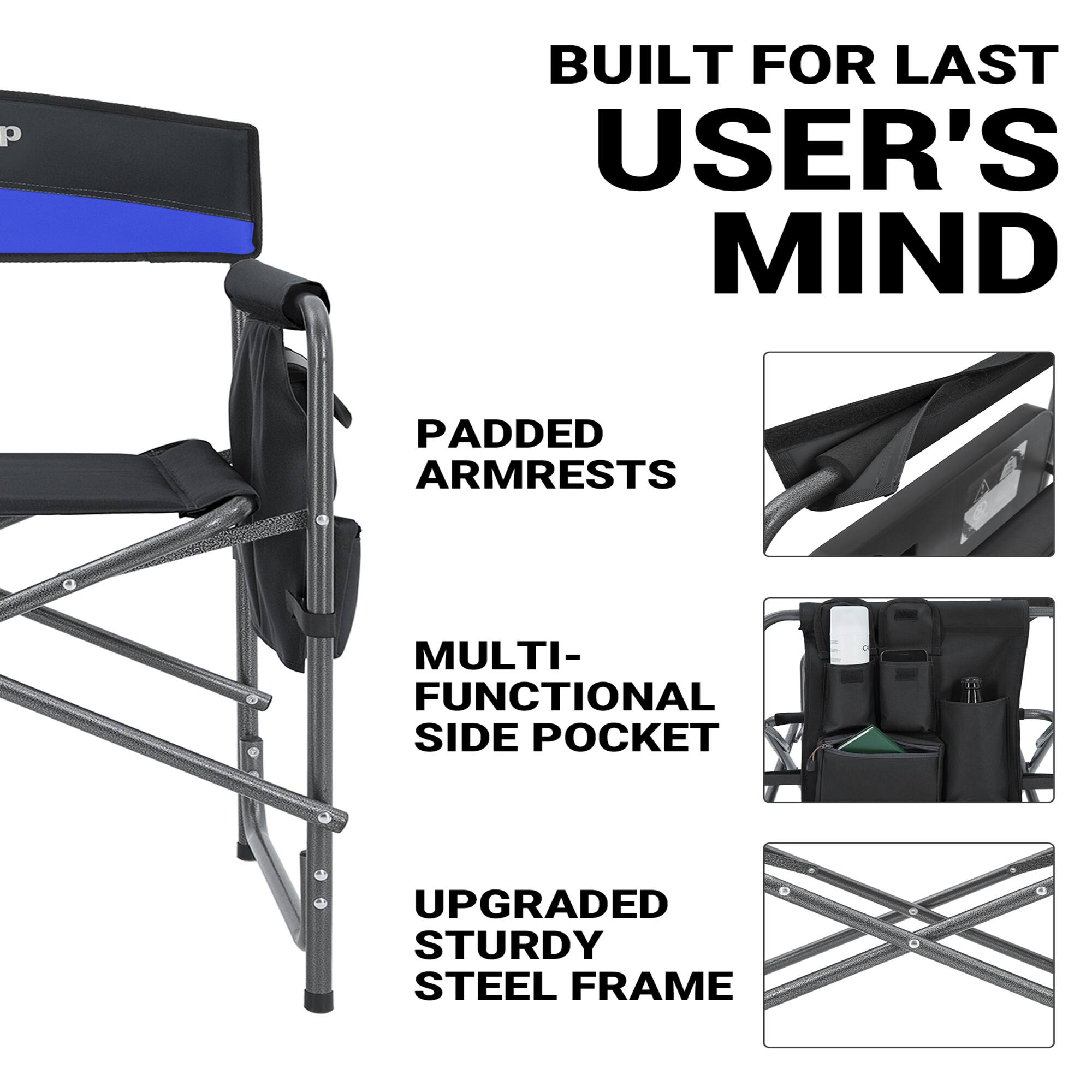BUILT FOR LAST USER'S MIND

- PADDED ARMRESTS
- MULTI-FUNCTIONAL SIDE POCKET
- UPGRADED STURDY STEEL FRAME