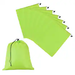 Unique Bargains - Drawstring Bag with Toggle, Stuff Sack Waterproof Travel Storage Cinch Pouch, 14" x 16" & 8pcs - Fits Gym/Travel/Hiking - Light Green