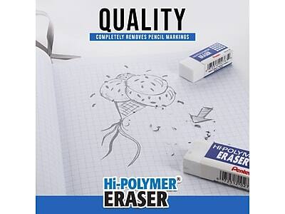 QUALITY  
COMPLETELY REMOVES PENCIL MARKINGS  

Hi-POLYMER ERASER  

Hi-POLYMER ERASER  
Pentel