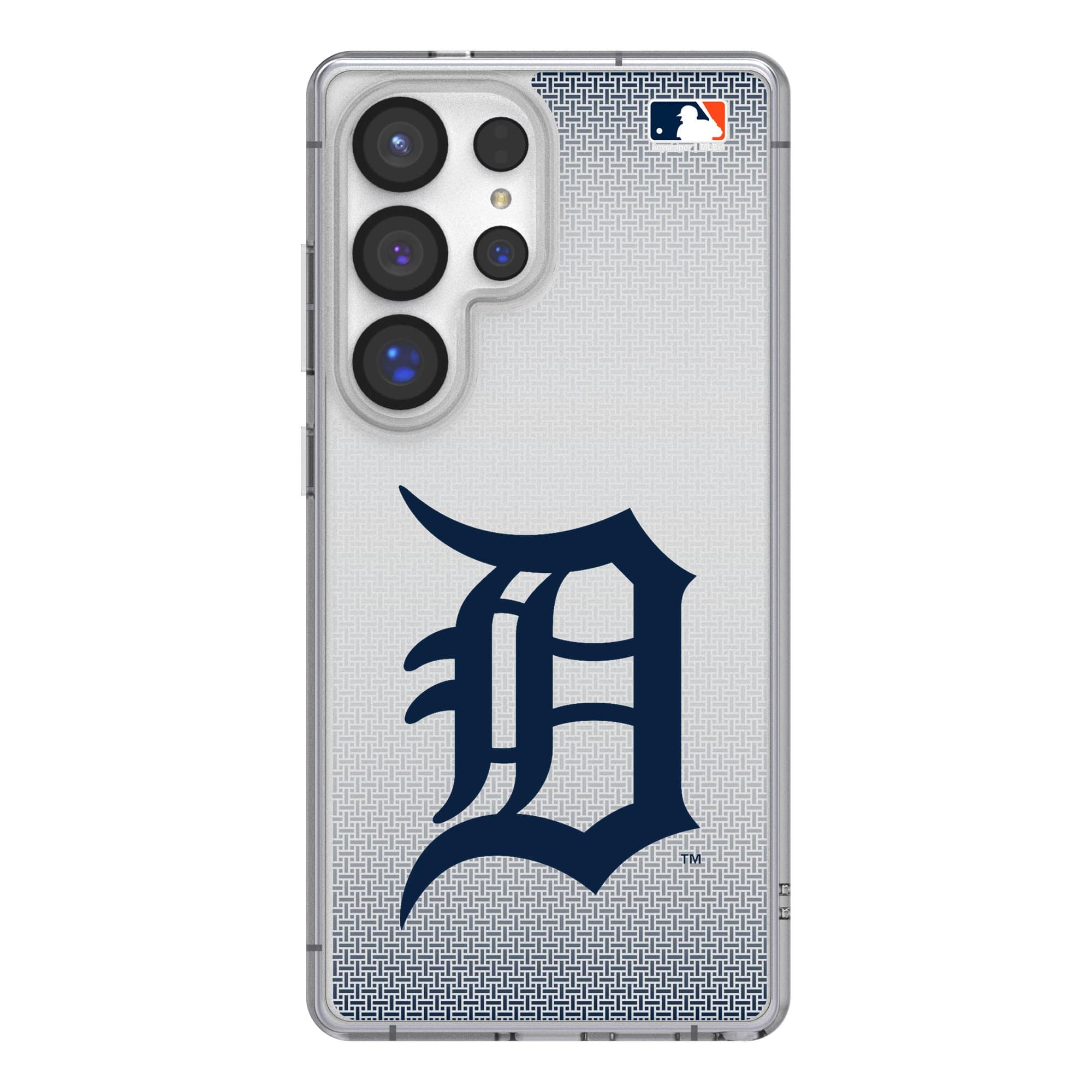 Front. Keyscaper - Detroit Tigers Linen Logo Galaxy Clear Case - S24 - Multicolor.