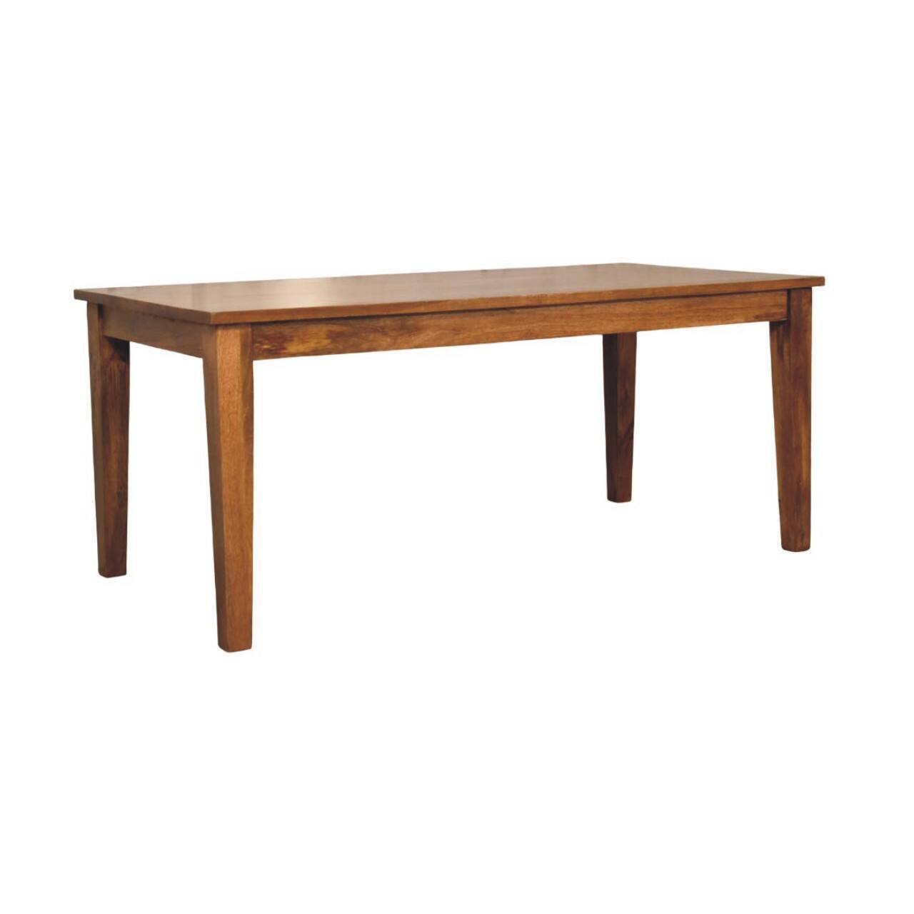 Left. Artisan Furniture - Artisan Furniture Solid Wood Classic Golden Teak Solid Wood Dining Table, Brown - Brown.