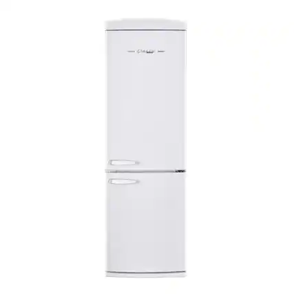 Front. Unique Appliances - 24 in. Wide Classic Retro 23.8 in 11.7 cu. ft. Frost Free Retro Bottom Freezer Refrigerator ENERGY STAR - Marshmallow White.
