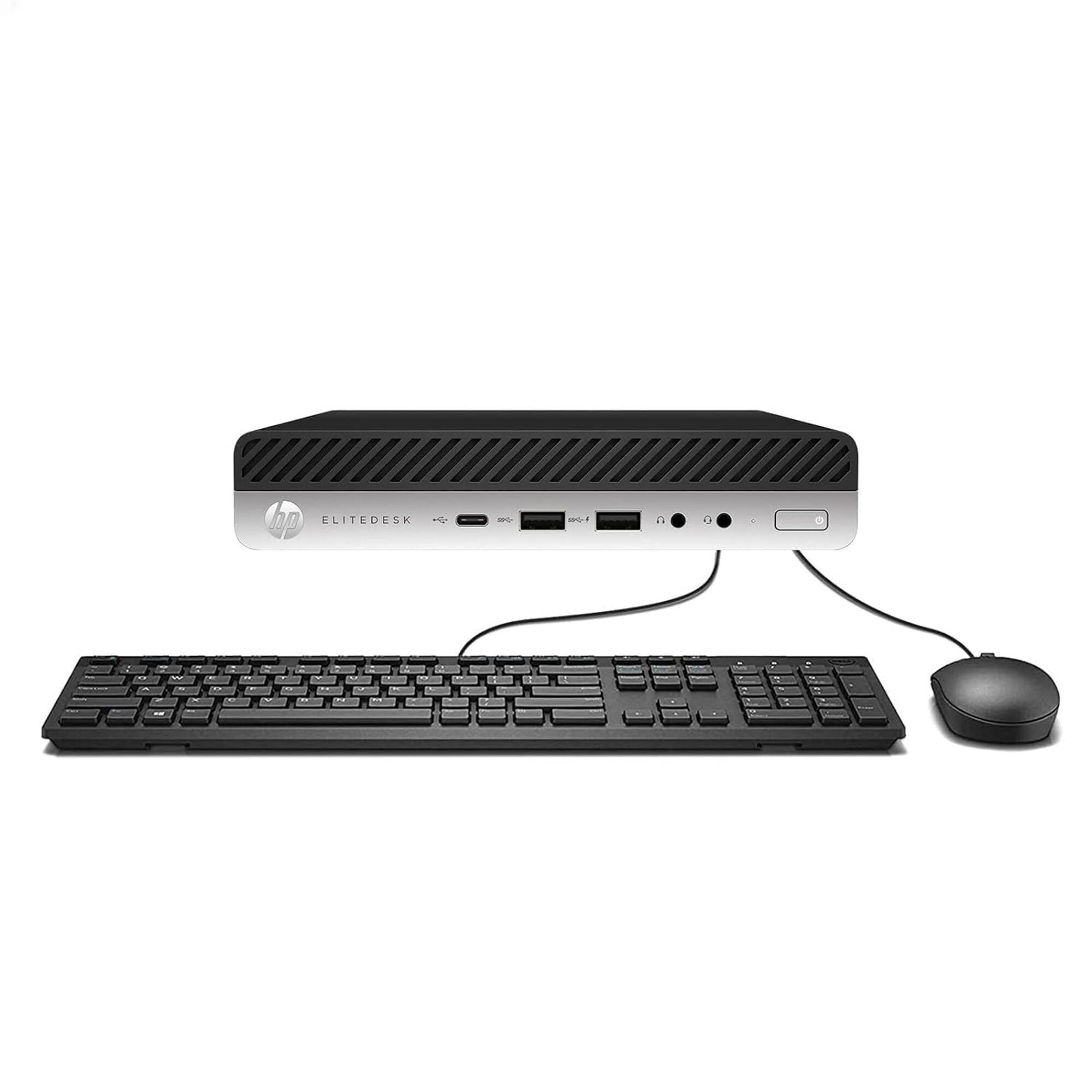 Back. HP - EliteDesk 800 G5 Mini i5-9500T 16GB 512GB SSD Win11 Pro WiFi + KM - Black.
