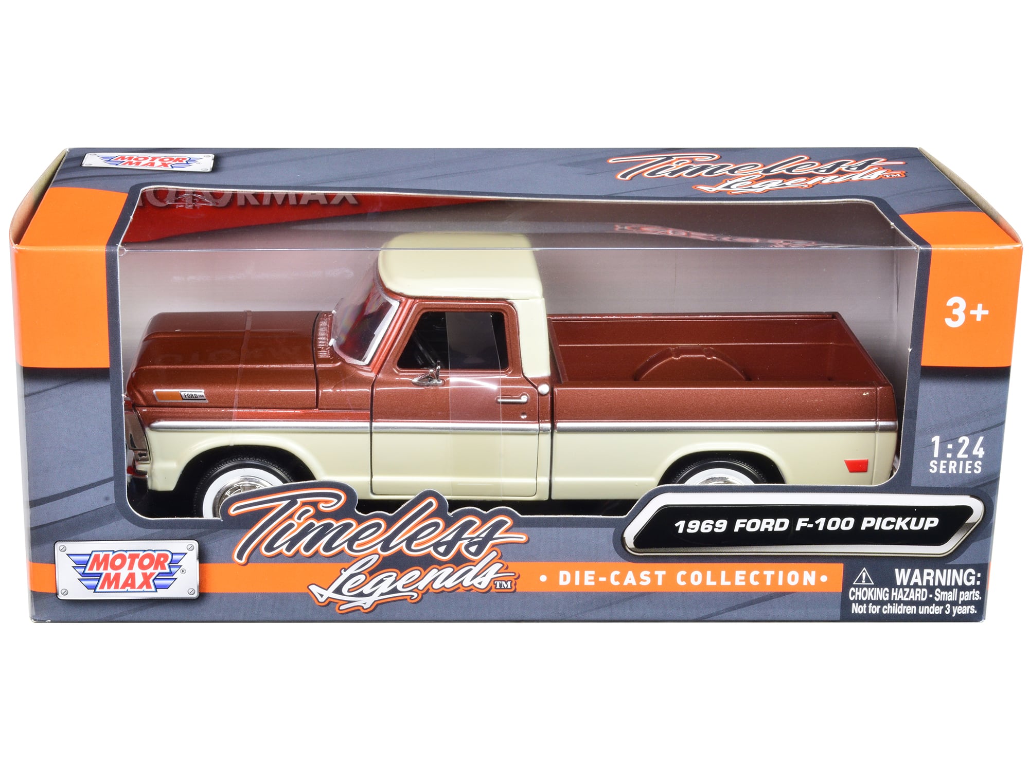 "1969 Ford F-100 Pickup Truck Brown Metallic and Cream ""Timeless Legends"" 1/24 Diecast Model Car by Motormax" price history on PriceWatchPro