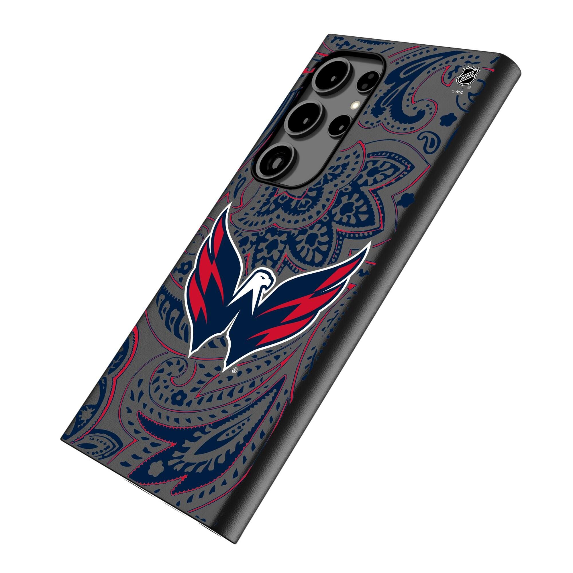 Alt View 1. Keyscaper - Washington Capitals Paisley Galaxy Magnetic Bump Case - S24 - Black.