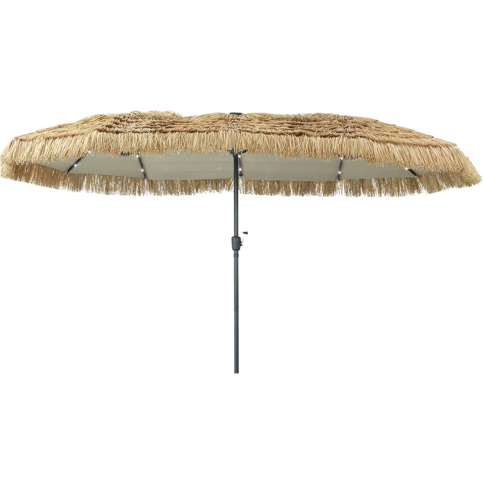 Angle. Ainfox - Ainfox 13FT Tiki Patio Umbrella Outdoor Market Umbrella with Crank for Garden Lawn Backyard Pool,with Crank & light - Yellow.