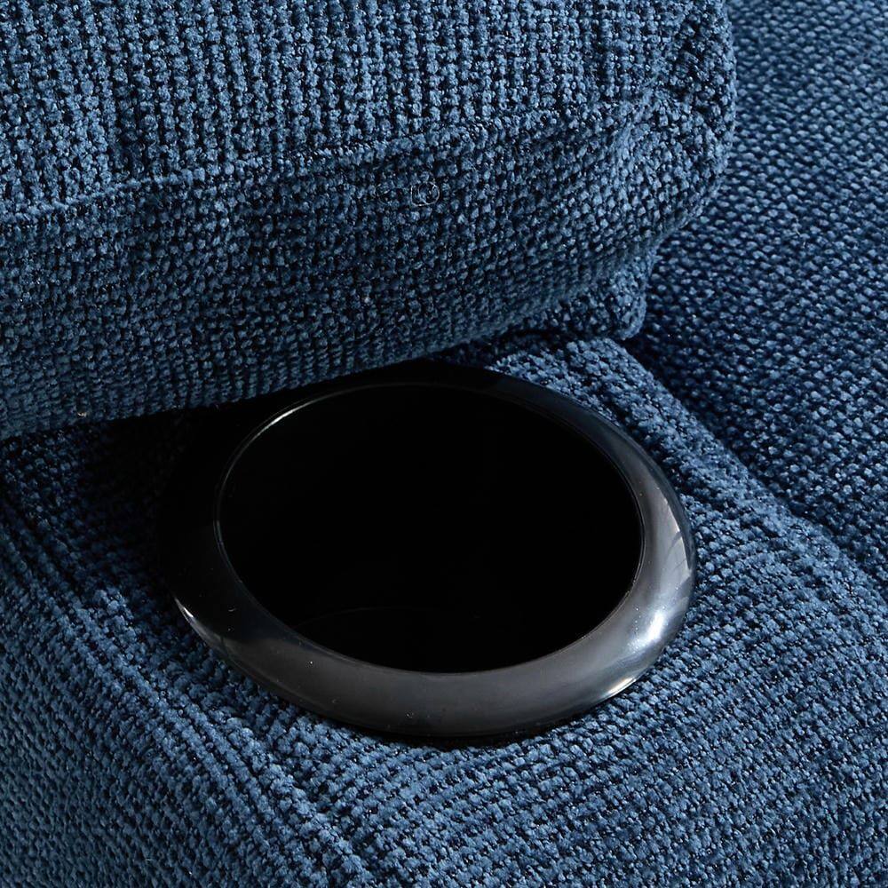 Alt View 2. Kadyn - Massage Recliner Chair, 8-Point Vibration & Lumbar Heat, 150° Recline, 330lb Capacity, Blue - Blue.