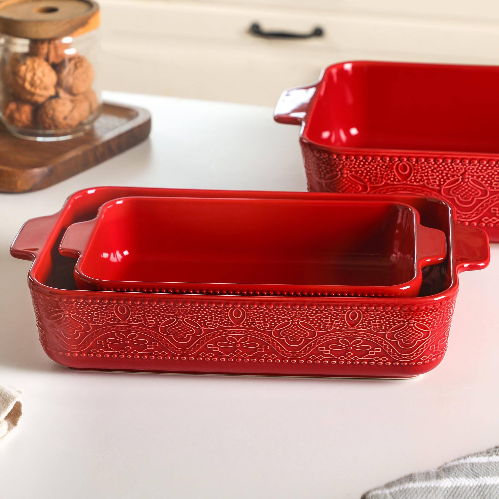 Alt View 3. PARKER SLATER - Ceramic Baking Dish Set Of 3 Casserole Dishes For Oven Ideal Stewing Roasting And Holiday Feasts. The Gift Mother's D....