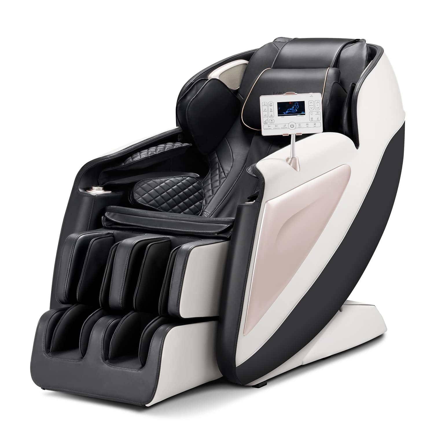 VEVOR - Full Body Massage Chair, 3D Zero Gravity Recliner with SL Track, 18 Auto Modes, Heat, Foot Rollers, Armrest Control - Black,White